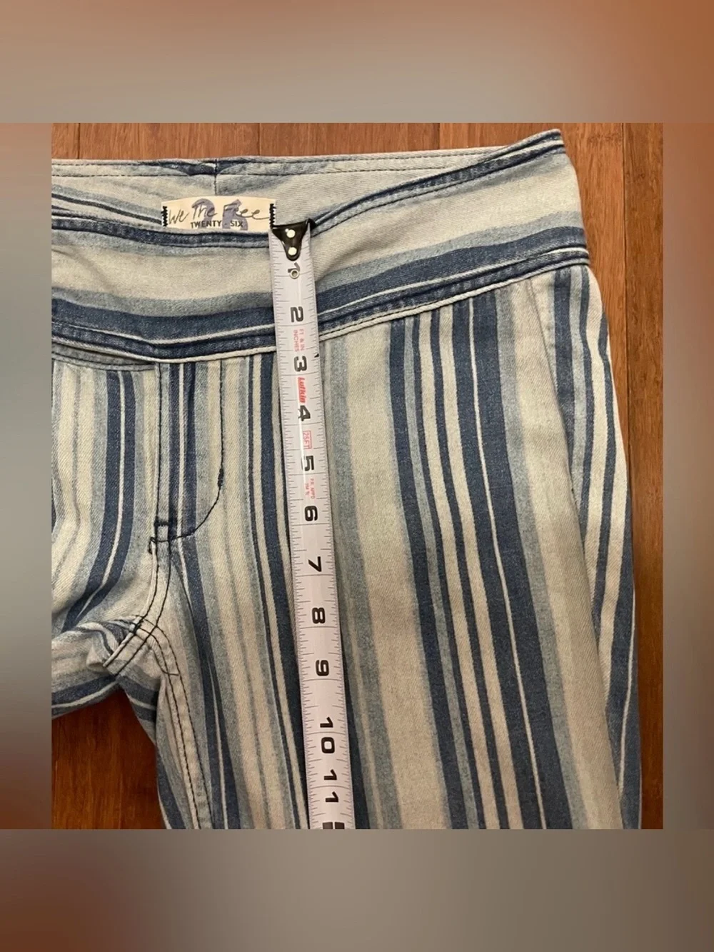 Free People Jeans 25 Flare Striped Beach Hippie
